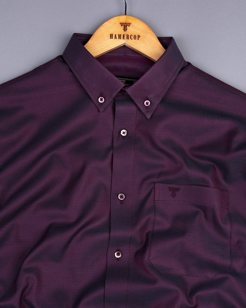 Purple Two Shaded Dobby Texture Cotton Shirt