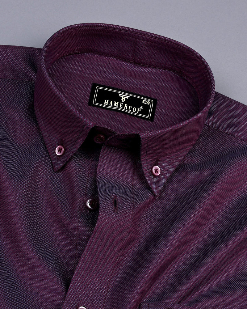 Purple Two Shaded Dobby Texture Cotton Shirt