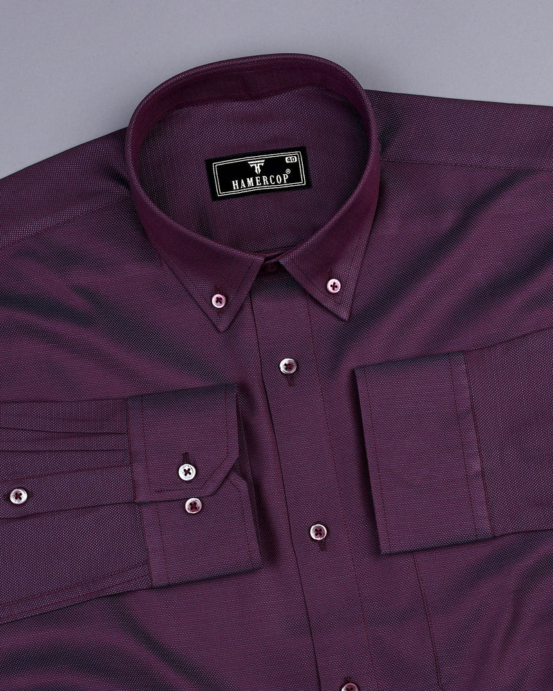 Purple Two Shaded Dobby Texture Cotton Shirt