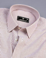 Belladon Cream Bengal Stripe Oxford Cotton Shirt