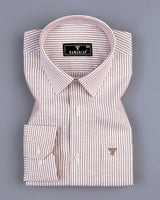 Belladon Cream Bengal Stripe Oxford Cotton Shirt