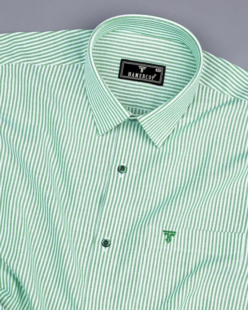 Belladon Green Bengal Stripe Oxford Cotton Shirt