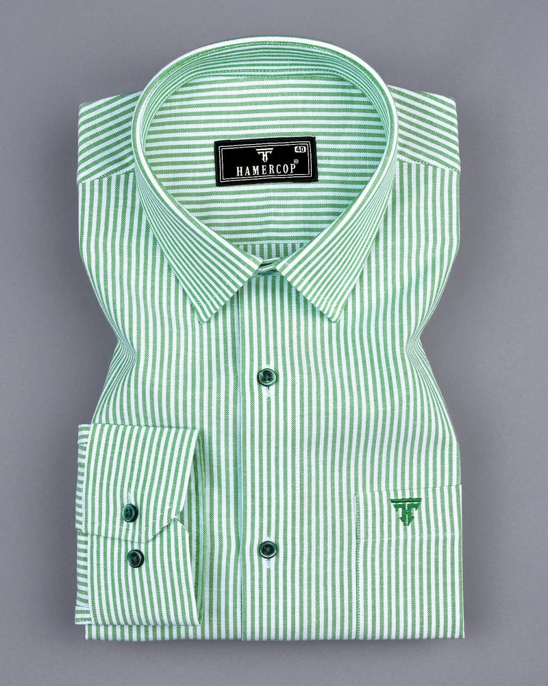 Belladon Green Bengal Stripe Oxford Cotton Shirt