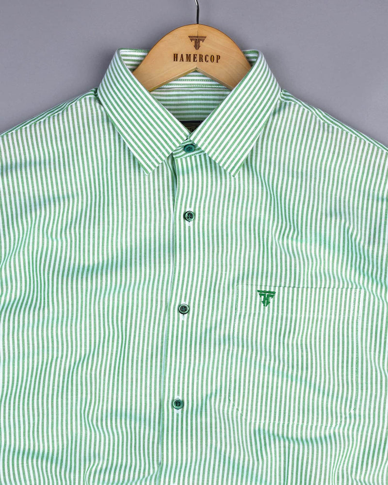 Belladon Green Bengal Stripe Oxford Cotton Shirt