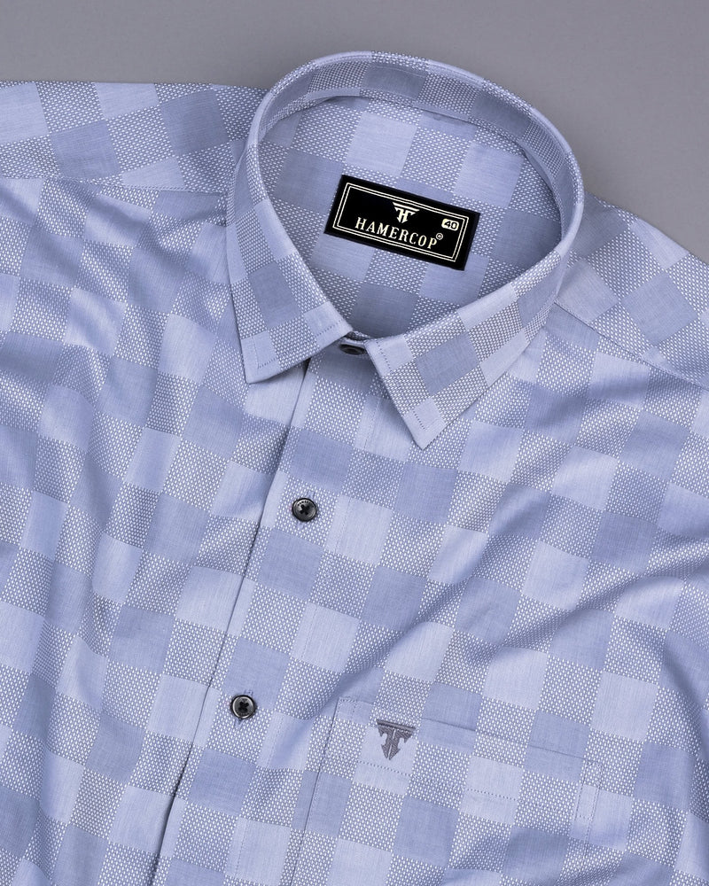 Shell Gray Dobby Check Premium Giza Shirt