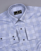 Shell Gray Dobby Check Premium Giza Shirt