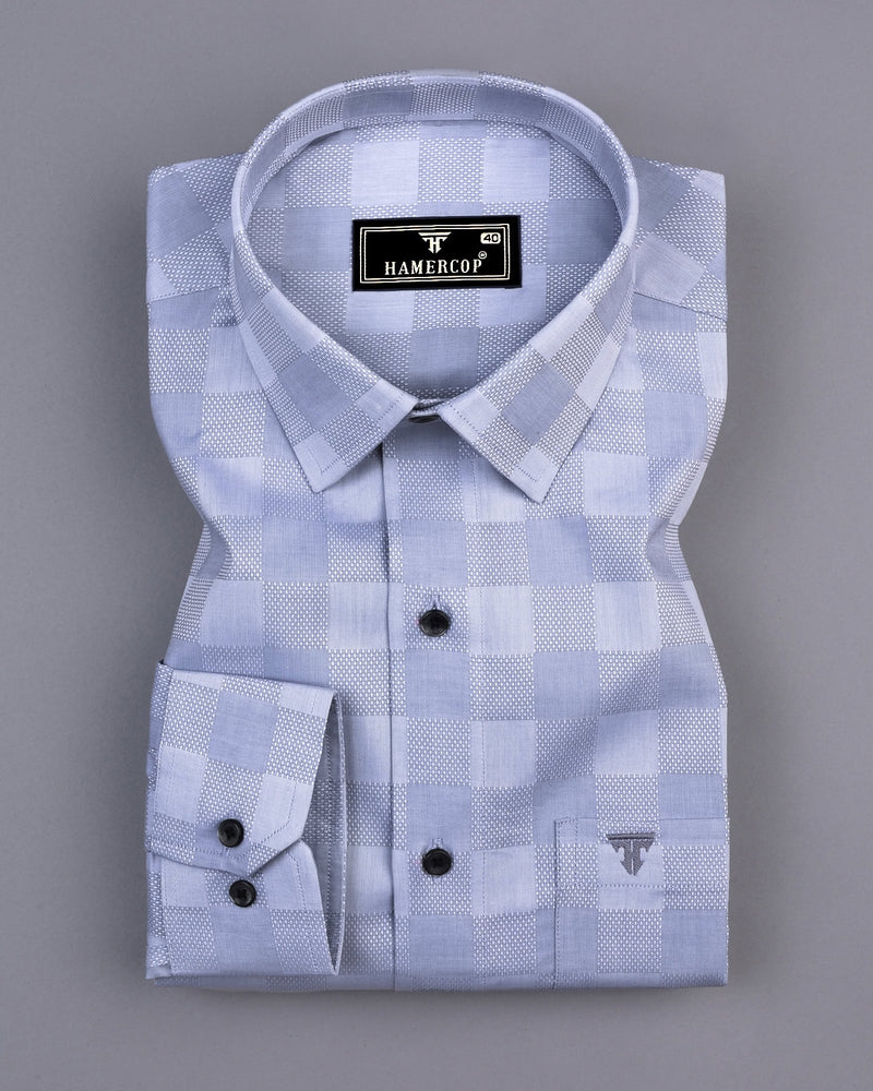 Shell Gray Dobby Check Premium Giza Shirt