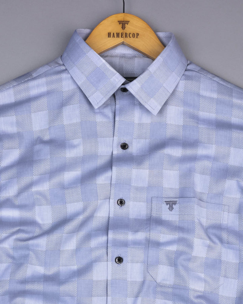 Shell Gray Dobby Check Premium Giza Shirt