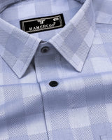 Shell Gray Dobby Check Premium Giza Shirt