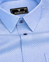 Emerson Blue With White Jacquard Premium Giza Shirt