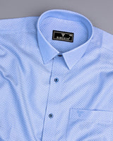 Emerson Blue With White Jacquard Premium Giza Shirt