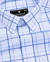 Tunis White With Blue Check Premium Giza Shirt