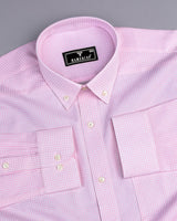 Athos Pink With White Dobby Check Premium Giza Shirt