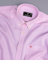 Athos Pink With White Dobby Check Premium Giza Shirt