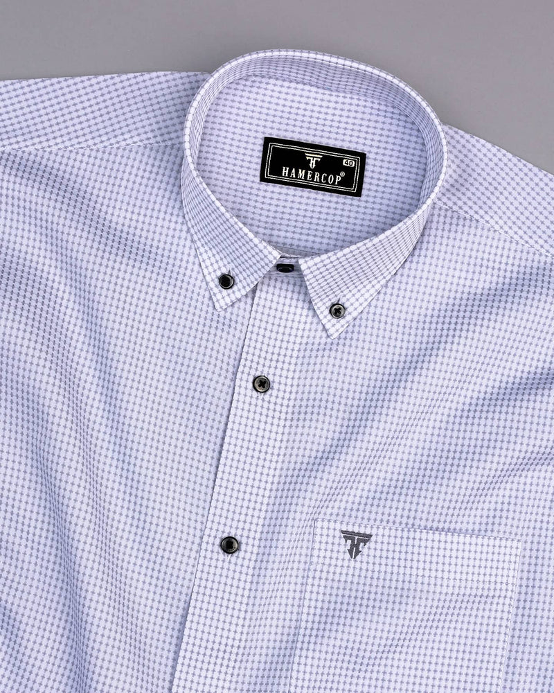 Athos Gray With White Dobby Check Premium Giza Shirt