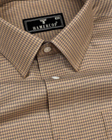 Mersin Cream With Gray Houndstooth Premium Giza Shirt