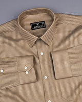 Mersin Cream With Gray Houndstooth Premium Giza Shirt