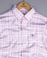 Weston Pink With White Dobby Check Premium Giza Shirt