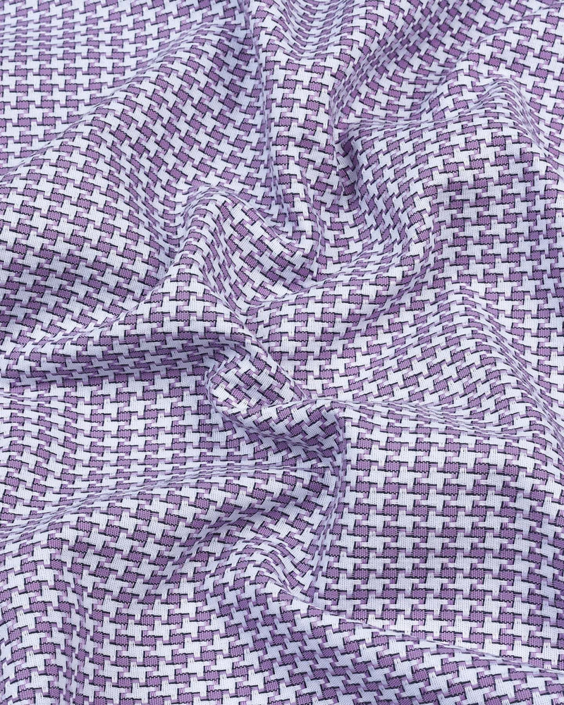 Gravity Onion Houndstooth Amsler Dobby Cotton Designer Shirt