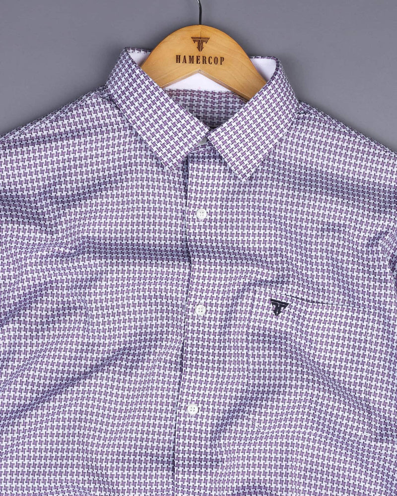 Gravity Onion Houndstooth Amsler Dobby Cotton Designer Shirt