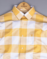 Merida Yellow With White Broad Check Oxford Cotton Shirt