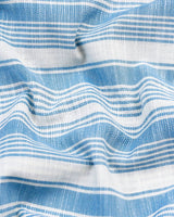 Freesia Blue With White Dobby Stripe Linen Cotton Shirt