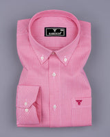 Bissen Pink With White Dobby Textured Giza Shirt