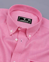 Bissen Pink With White Dobby Textured Giza Shirt