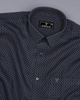 Dijon Gray With Black Dobby Check Premium Giza Shirt