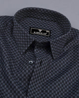 Dijon Gray With Black Dobby Check Premium Giza Shirt