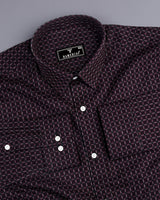 Dijon Brown With Black Dobby Check Premium Giza Shirt