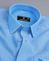 Bright SkyBlue Oxford Cotton Plain Formal Shirt