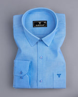 Bright SkyBlue Oxford Cotton Plain Formal Shirt