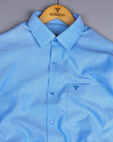 Bright SkyBlue Oxford Cotton Plain Formal Shirt