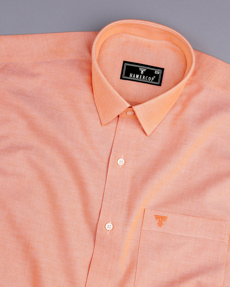 Peel Orange Plain Oxford Cotton Formal Shirt