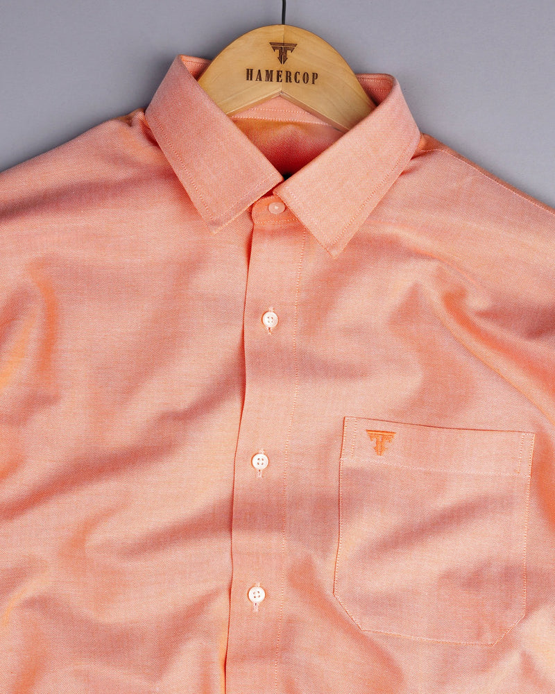 Peel Orange Plain Oxford Cotton Formal Shirt