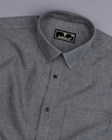 Ash Gray Oxford Cotton Plain Formal Shirt