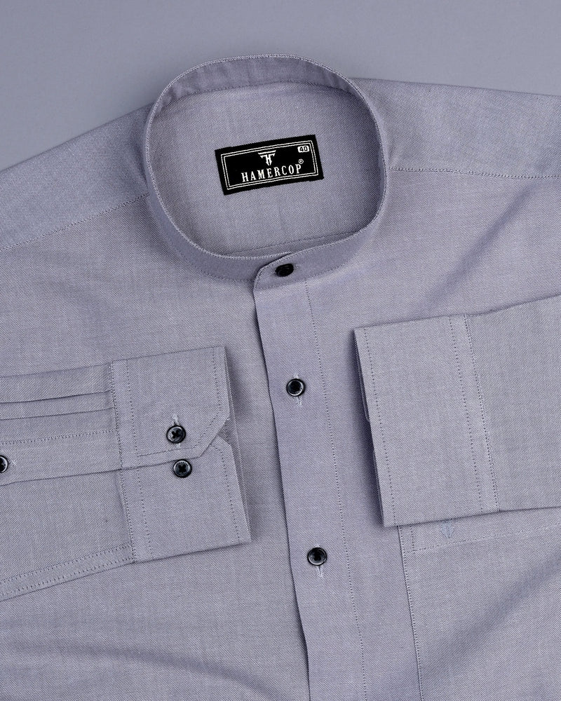 Misty Gray Plain Oxford Cotton Shirt