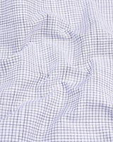 Gray Small Graph Check White Linen Cotton Formal Shirt