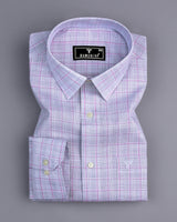 Travon Gray With Pink Check Amsler Linen Cotton Shirt