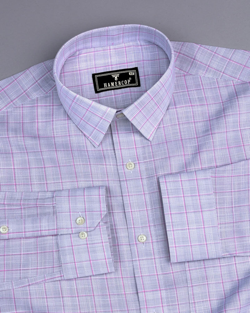 Travon Gray With Pink Check Amsler Linen Cotton Shirt