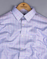 Travon Gray With Pink Check Amsler Linen Cotton Shirt