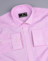 Oman Pink With Gray Amsler Micro Check Formal Shirt