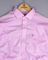 Oman Pink With Gray Amsler Micro Check Formal Shirt