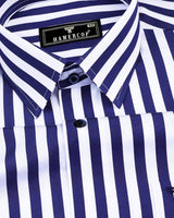 Epsom Blue With White Stripe Formal Cotton Shirt