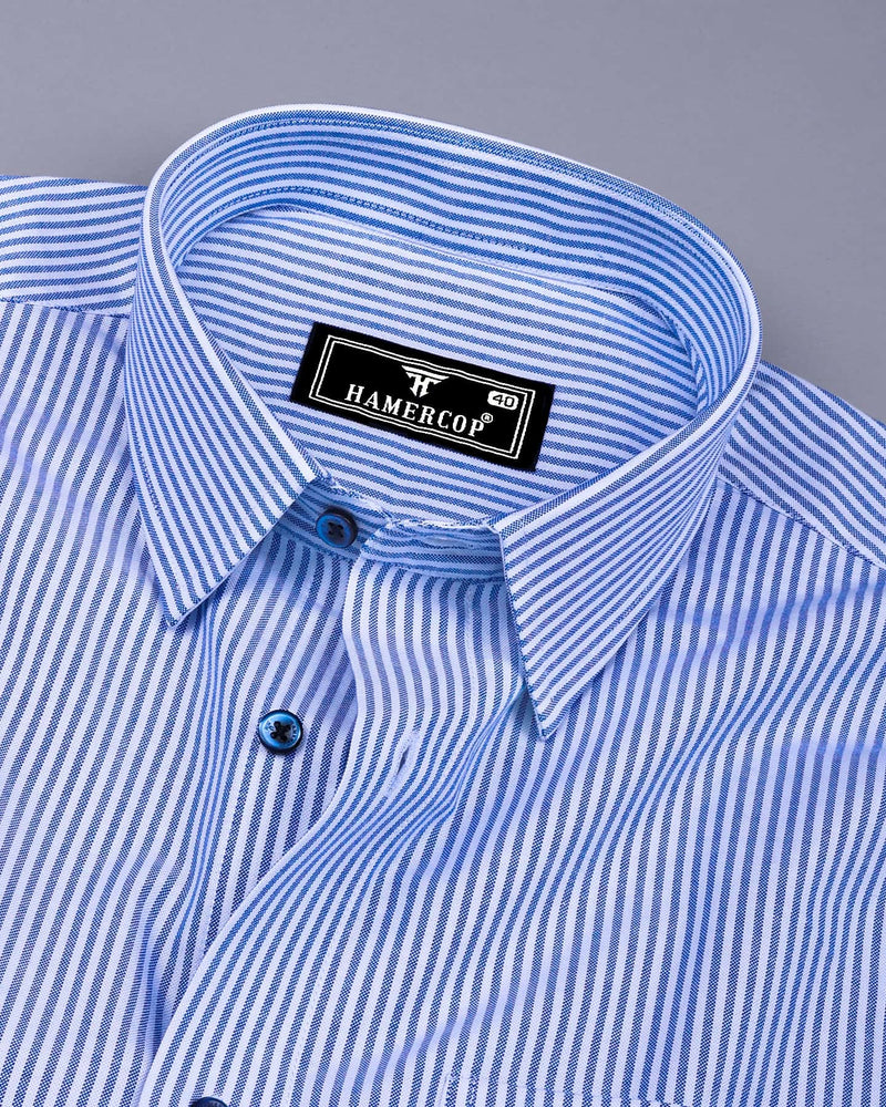 Belladon NavyBlue Bengal Stripe Oxford Cotton Formal Shirt