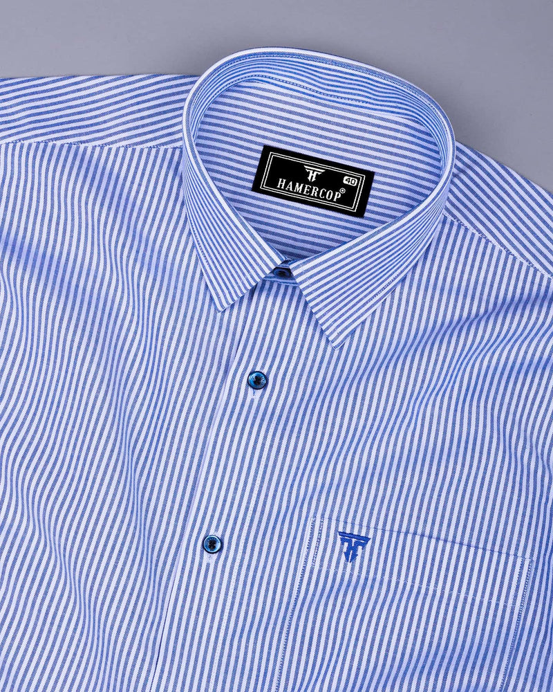 Belladon NavyBlue Bengal Stripe Oxford Cotton Formal Shirt