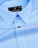 Crozet Blue Stripe Premium Cotton Formal Shirt