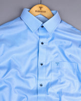 Crozet Blue Stripe Premium Cotton Formal Shirt