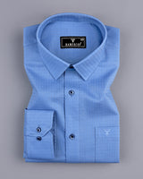 Nova Blue Self Check Dobby Cotton Formal Shirt